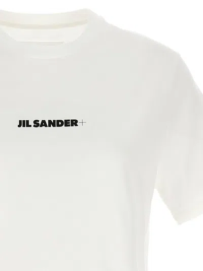 Jil Sander Cotton T-shirt With Front Printed Logo In White