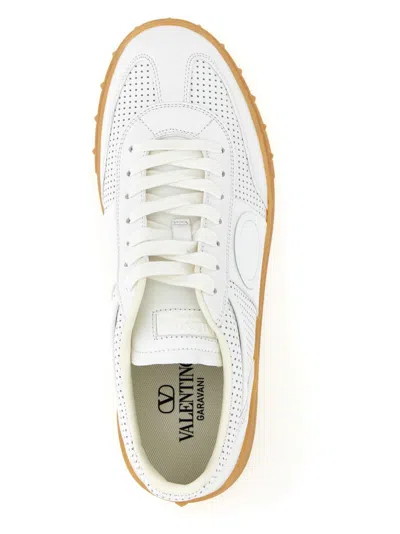 Valentino Garavani Upvillage Low-top Perforated Nappa Leather Sneaker In White