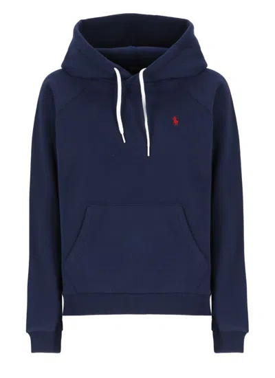 Polo Ralph Lauren Logo Embroidery Hoodie Sweatshirt Blue In Blue