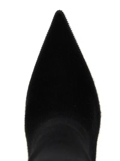 René Caovilla High-leg Knitted Boots With Rhinestone Detailing