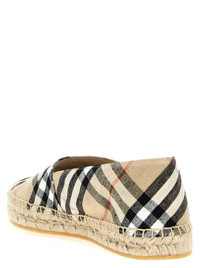 Burberry Check Print Linen Blend Espadrilles