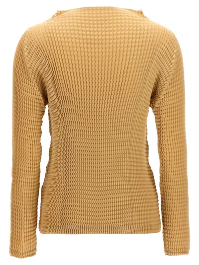 Issey Miyake Suede Like Pleats Shirt And Blouse Beige