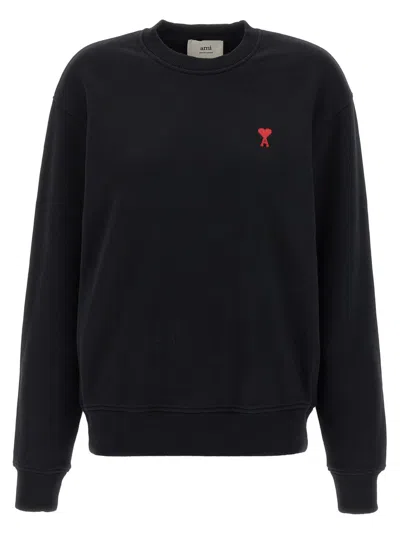 Ami Alexandre Mattiussi Ami Paris Cotton Crew-neck Sweatshirt In Black