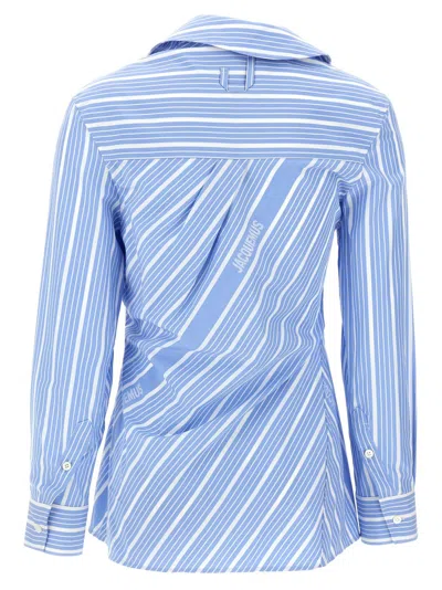 Jacquemus La Chemise Pablo Shirt And Blouse Light Blue In Blue
