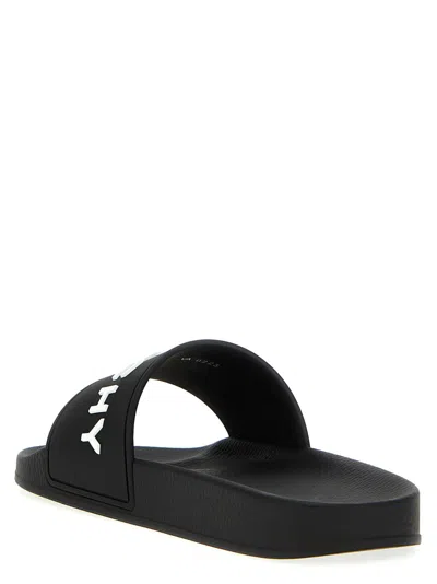 Givenchy Black Rubber Slides With Contrasting Logo