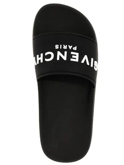 Givenchy Black Rubber Slides With Contrasting Logo