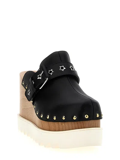 Stella Mccartney Black Slip On Wedge Mules