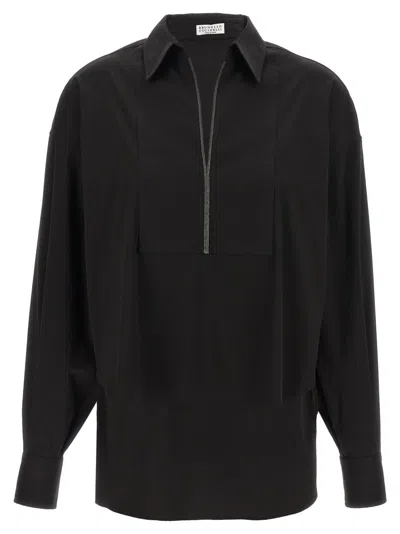 Brunello Cucinelli Collared V-neck Shirt Front Placket Detail