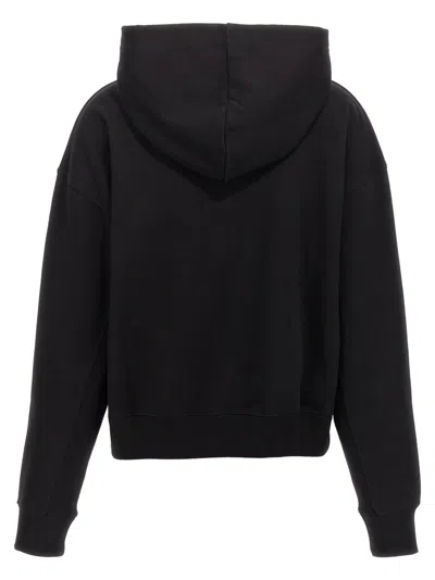 Jw Anderson J. W. Anderson Cropped Black Hoodie With Subtle Branding And Relaxed Fit In Black