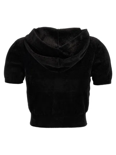 Alexander Wang T T By Alexander Wang Logo Chenille Cropped Hoodie