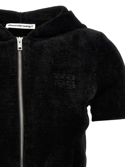Alexander Wang T T By Alexander Wang Logo Chenille Cropped Hoodie