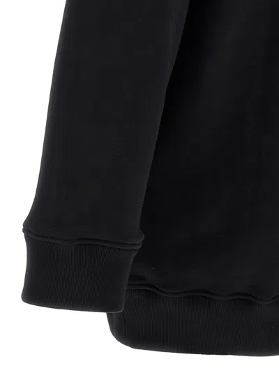 Moschino Graphic Print Hooded Longline Ribbed Cuffs In Black