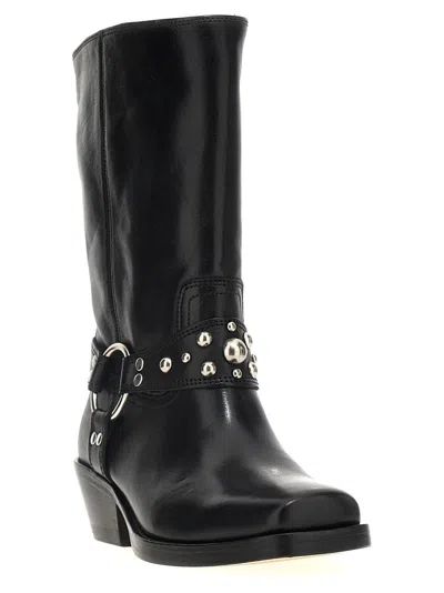 Isabel Marant 'anyta' Black Ankle Boots With Studs