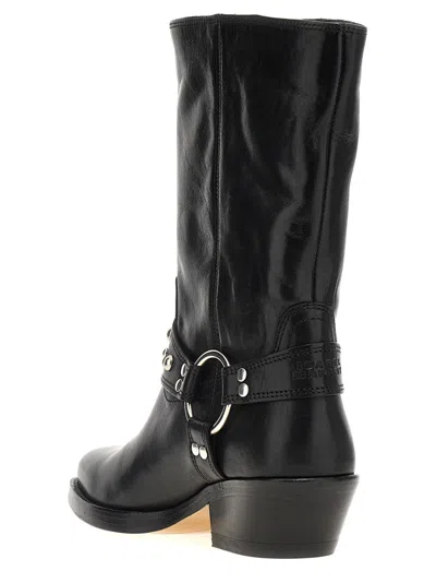 Isabel Marant 'anyta' Black Ankle Boots With Studs