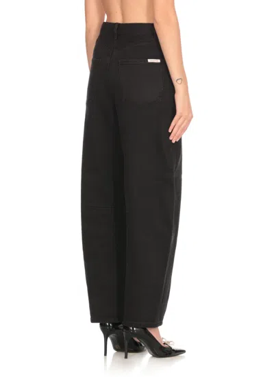 Self-portrait High-waisted Relaxed Fit Black Jeans In Black