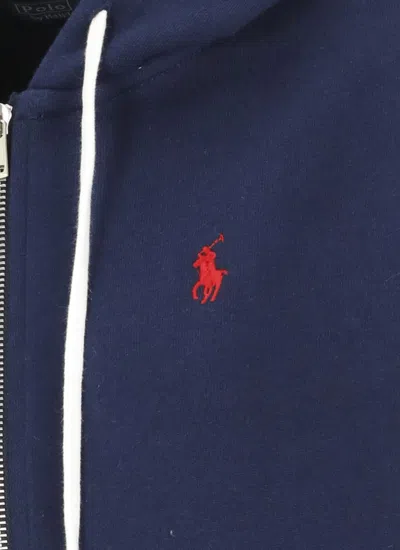 Polo Ralph Lauren Textured Cable Knit Cotton Sweatshirt With Zip Fastening In Multi