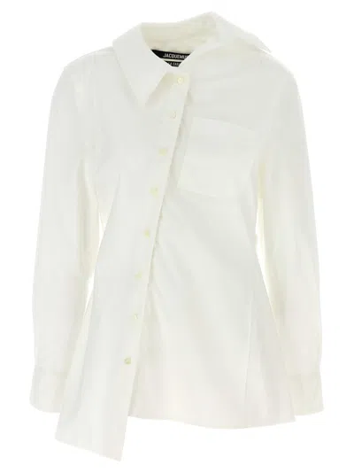 Jacquemus Pablo Asymmetric Button-up Shirt In White