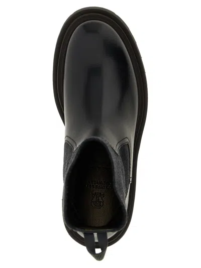 Brunello Cucinelli Precious Loop Detail Ankle Boots In Black