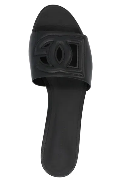 Dolce & Gabbana Black Logo Flats