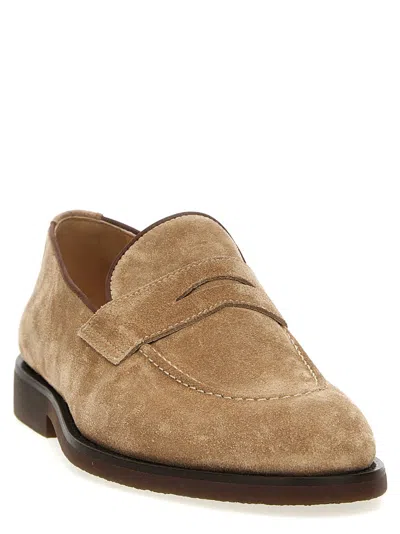 Brunello Cucinelli Classic Suede Loafers With Rubber Sole