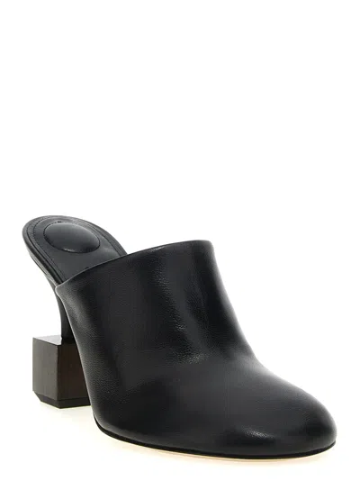 Jacquemus Black Mule With Geometric Heel In Black