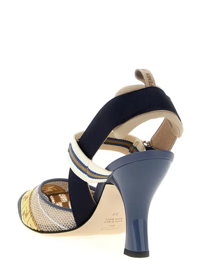 Fendi 'strappy Pointed Toe Pump With Patterned Design'