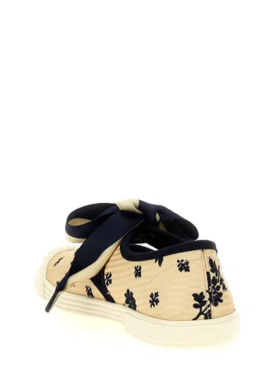 Valentino Womens Blue/pal.c Bay By Bay Tie Woven Pumps Eur 39 / 6 Uk