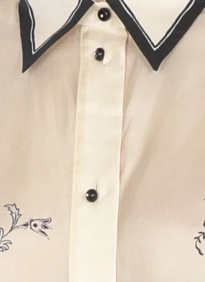 Zimmermann White Floral And Paisley Print Shirt With Contrasting Trim