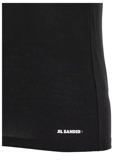 Jil Sander Logo Cotton Jersey T-shirt In Black