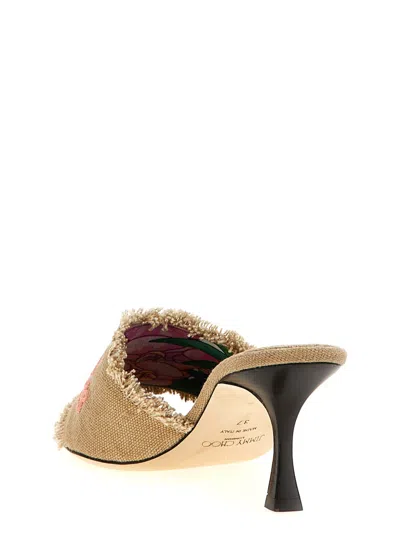 Jimmy Choo Sabot Alexia 70 In Tessuto Beige  Donna