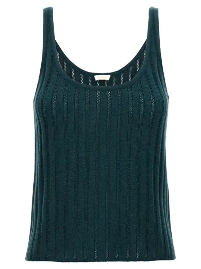 Eres 'knit Ribbed Scoop Neck Sleeveless Top' In Green