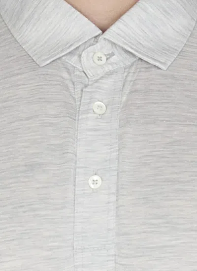 Brunello Cucinelli Silk And Cotton Three-button Polo Shirt In Gray