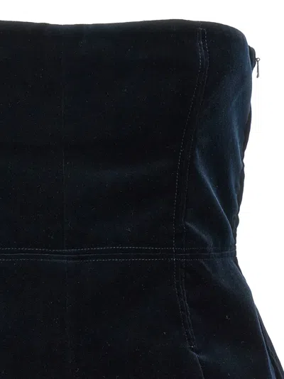 Tom Ford Velvet Strapless Top Fitted Silhouette In Blue