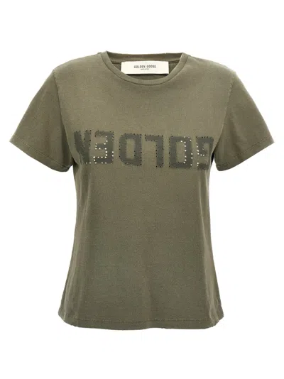 Golden Goose Deluxe Brand Army Green Cotton Doris T Shirt In Gray