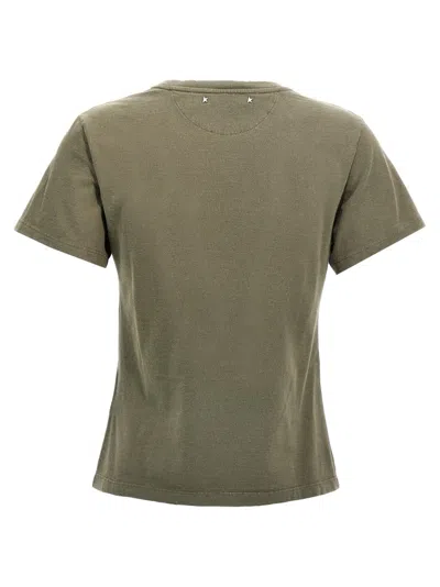 Golden Goose Deluxe Brand Army Green Cotton Doris T Shirt In Gray