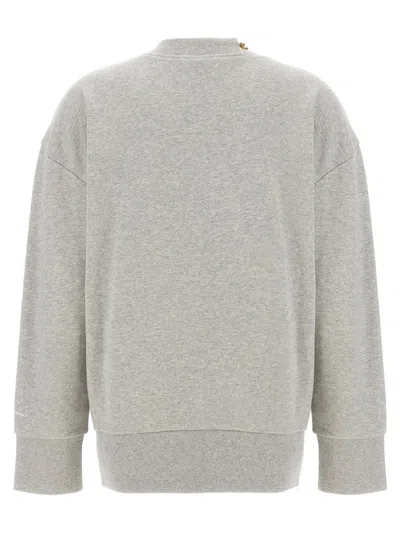 Stella Mccartney Crewneck Organic Cotton Sweatshirt With Chain. In Gray