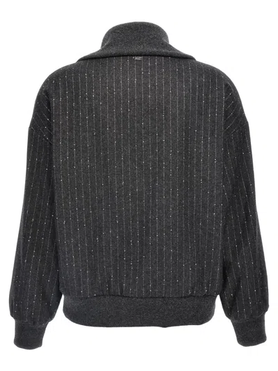 Herno Sequin Half-zip Sweatshirt