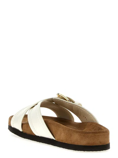Valentino Velluto Leather Crisscross Buckle Sandals