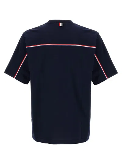 Thom Browne Classic Pique 4-bar Crewneck T-shirt In Blue