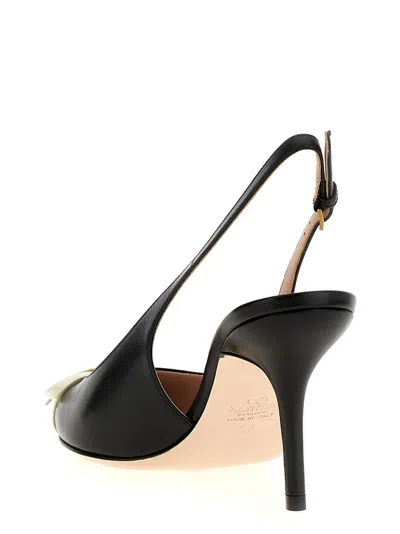 Valentino Garavani Leather Slingback With Patent Leather Toe
