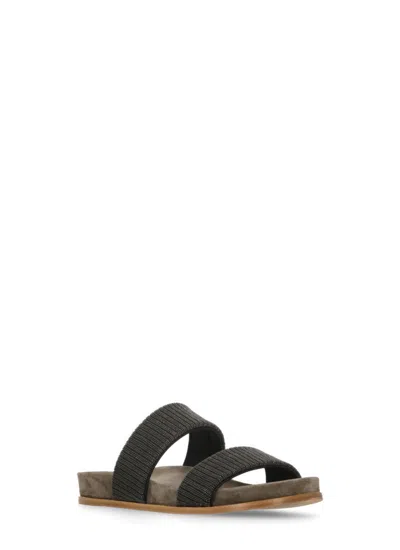 Brunello Cucinelli Slides With Precious Straps