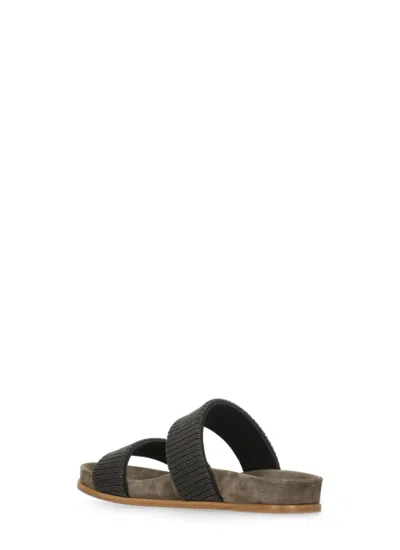 Brunello Cucinelli Slides With Precious Straps