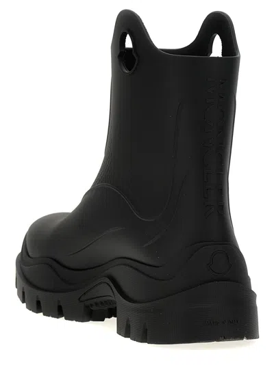 Moncler Ankle-height Boots With Textured Grip And Rugged Sole In Black