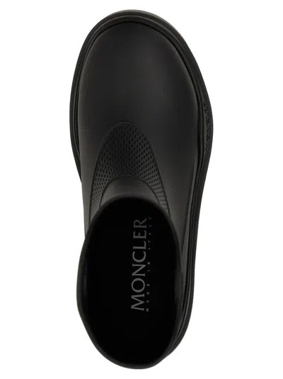 Moncler Ankle-height Boots With Textured Grip And Rugged Sole In Black
