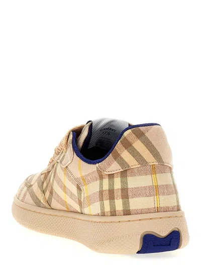Burberry Light Terrace Sneakers Checkered Pattern In Nude