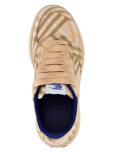 Burberry Light Terrace Sneakers Checkered Pattern In Nude