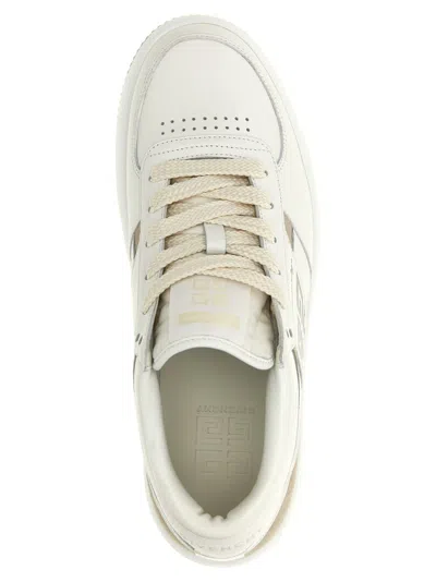 Givenchy G Move White Low Top Sneakers With Logo Detail On The Side In Leather Man