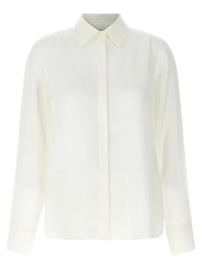 Ferragamo Silk Monogram Jacquard Shirt In White