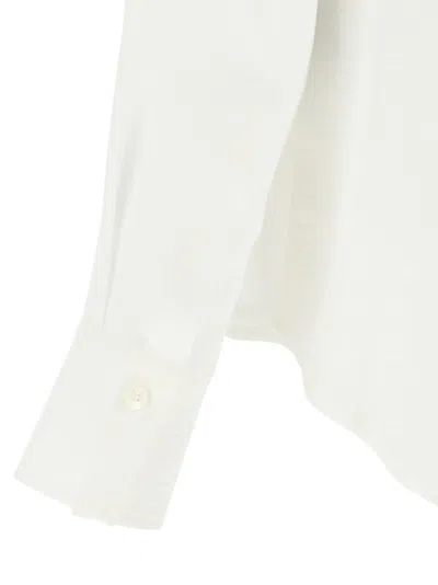 Ferragamo Silk Monogram Jacquard Shirt In White