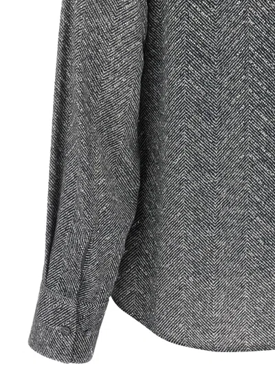 Ermanno Scervino Herringbone Shirt Adorned With Rhinestone Details